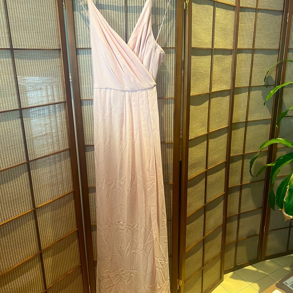 David’s Bridal Bridesmaid Dress - Petal Light Pink, Size 4